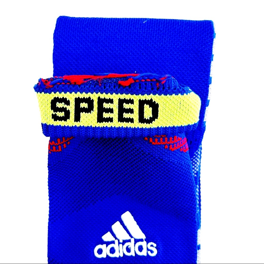 Adidas Speed Mesh Football Crew Socks Blue Red Mens Size XL - Picture 5 of 5